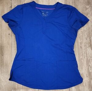 Scrub top royal blue size S